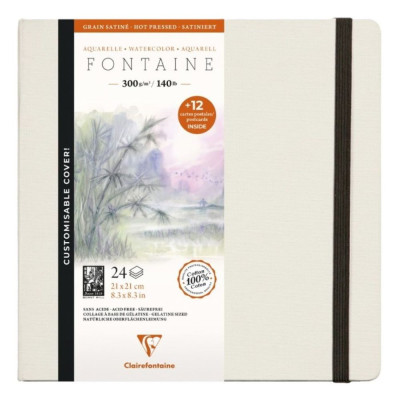 Clairefontaine Akvarelové album HP 300g/m² 100 % bavlna 21x21cm 24 listů