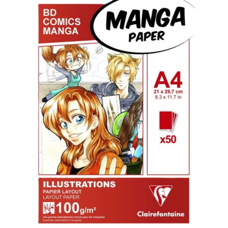 Clairefontaine Blok Manga A4 100g/m² 50 listů  Pro ilustrace a komiksy