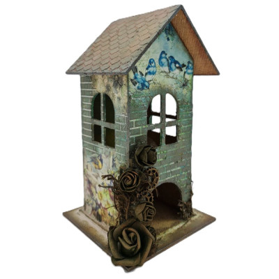 Daily ART Dřevěný domeček na čajové sáčky Stavebnice, nápad na ozdobení.