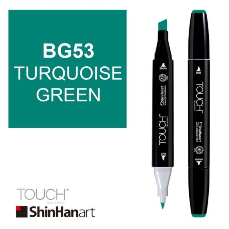 ShinHan Lihová fixa Touch Twin Marker Turquoise Green BG53 oboustranná