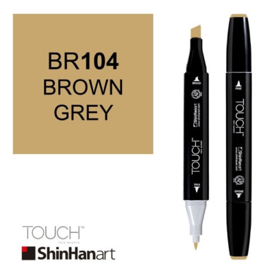 Shinhan Lihová fixa Touch Twin Marker BR104 Brown grey  oboustranná