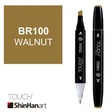 ShinHan Lihová fixa Touch Twin Marker BR100 Walnut oboustranná