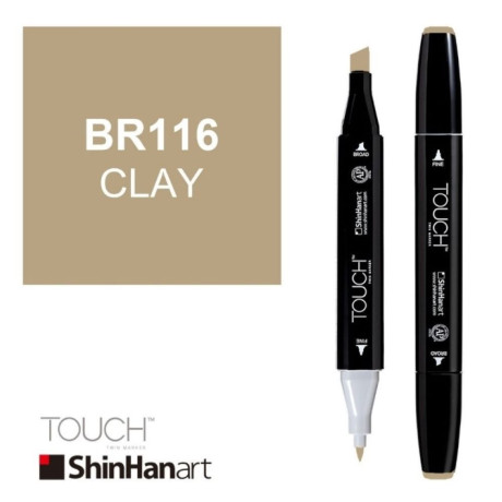 ShinHan Lihová fixa Touch Twin Marker BR116 Clay