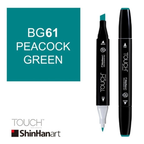 ShinHan Lihová fixa Touch Twin Marker BG61 Peacock Green