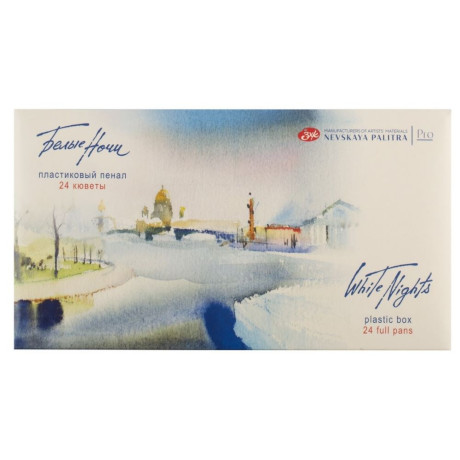 Nevskaya Palitra Akvarelové barvy White Nights 24ks plastový obal sada