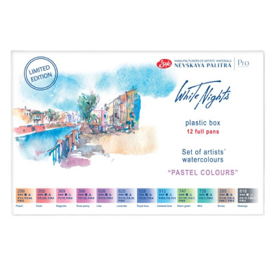 Nevskaya Palitra Akvarelové barvy White Nights 12ks Pastelové odstíny sada