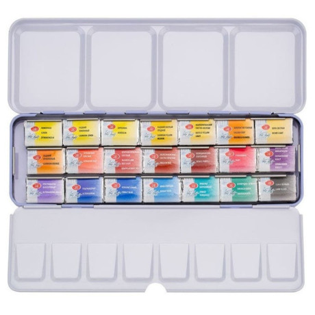 Nevskaya Palitra Akvarelové barvy White Nights 21Ks Elena Bazanová metal box