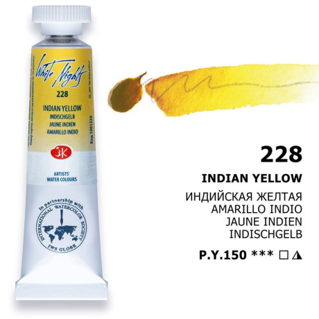 White Nights Akvarelová barva 10 ml Indian Yellow 228 Nevskaya Palitra symboly