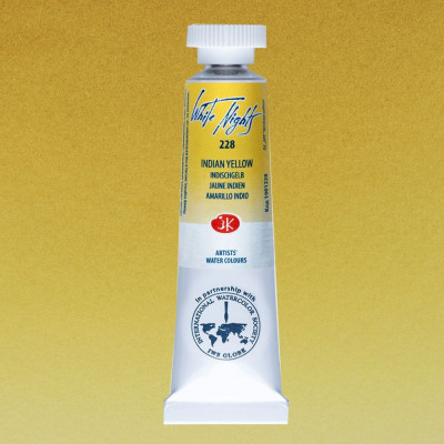 White Nights Akvarelová barva 10 ml Indian Yellow 228 Nevskaya Palitra -pozadí odstín