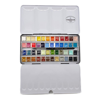 Charvin Paris Akvarelové barvy Extra Fine černý box 48x1,5 ml