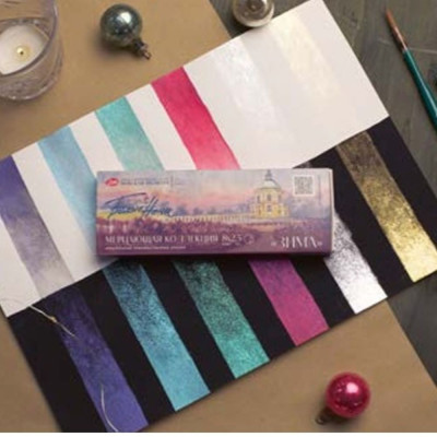 White Nights Akvarelové barvy 8 ks Shimmer Winter sada