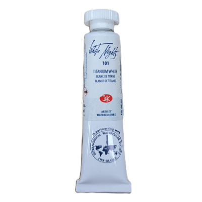 White Nights Akvarelová barva v tubě 10 ml Titanium White 101