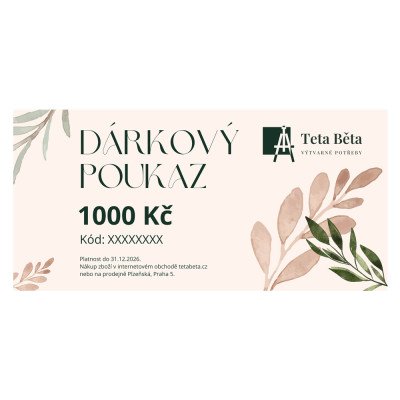 Elektronický dárkový poukaz TetaBeta.cz v hodnotě 1000 Kč