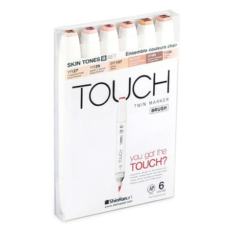 ShinHan Touch Twin Marker Brush 6 ks Pleťové odstíny