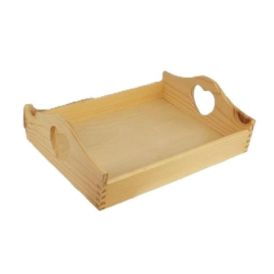 Podnos dřevěný 40x30x10,5 cm Přírodní polotovar