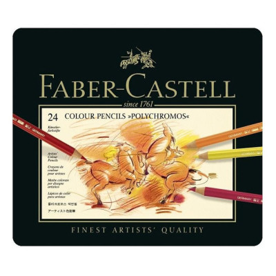 Faber Castell Pastelky Polychromos 24 ks Sada Plechová krabička