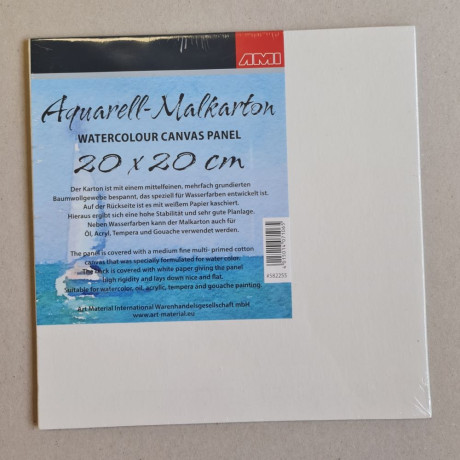 Plátno na kartonu pro Akvarel Bavlna 20x20 cm 250g/m²