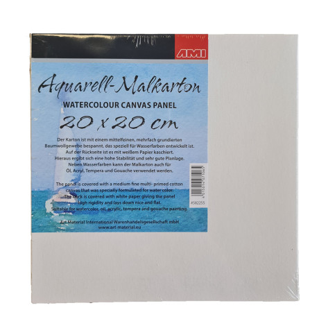 Plátno na kartonu pro Akvarel Bavlna 20x20 cm 250g/m²