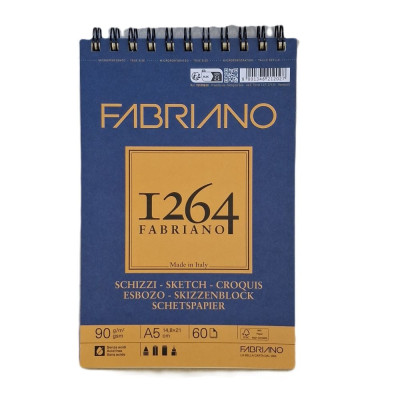 Fabriano Skicák 1264 A5 60 listů Kroužková vazba na horní straně, gramáž  90g/m²