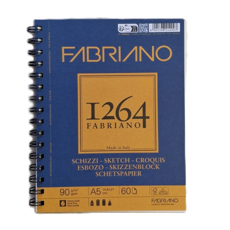 Fabriano Skicák 1264 Kroužková vazba z boku A5 60 listů 90g/m²