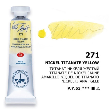 White Nights Akvarelová barva 10ml Nickel Titanate Yellow 271