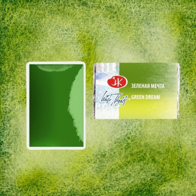 White Nights Akvarelová barva 2,5ml Green Dream 777 - pánvička Nevskaya Palitra