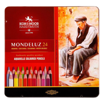 Koh-I-Noor Akvarelové pastelky Mondeluz 3724/24 sada 24 ks v plechové krabičce