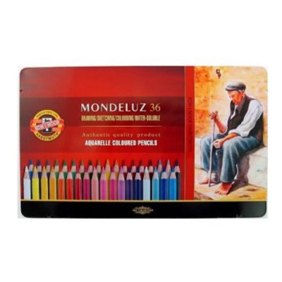 Koh-I-Noor Akvarelové pastelky Mondeluz 3725/36 sada 36 Ks Plechová krabička