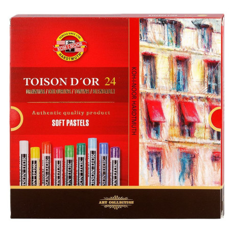 Koh-I-Noor Suché pastely Toison D' Or sada 24 kusů - Prašný pastel 8514/24