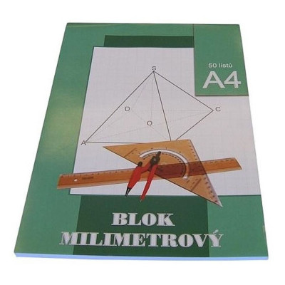 Stepa Milimetrový papír A4 50 listů 80g/m² v bloku