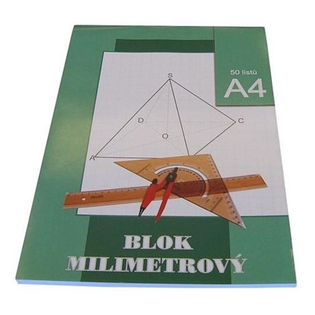 Stepa Milimetrový papír A4 50 listů 80g/m² v bloku