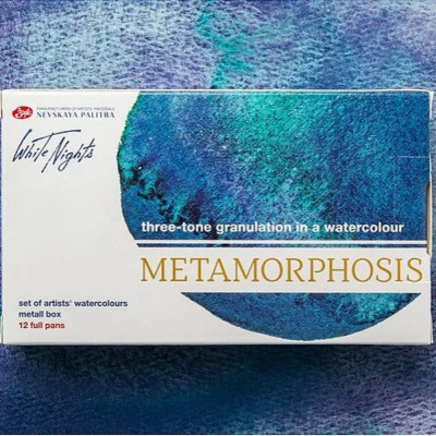 White Nights Akvarelové barvy Metamorphosis 12 Ks sada pánvičky 2,5 ml