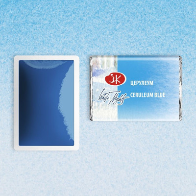 White Nights Akvarelová barva 2,5 ml Ceruleum Blue 503, pánvička.