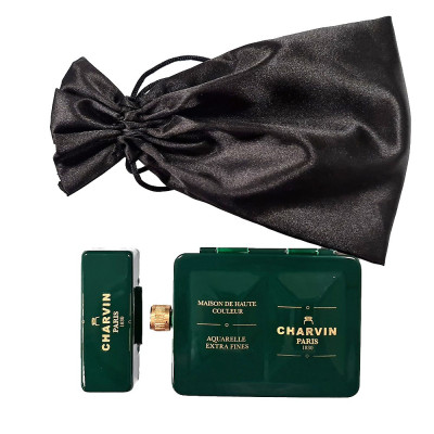 Charvin Paris Akvarelové barvy Extra Fine 12 Ks Dark Green box se zásobníkem položená krabička