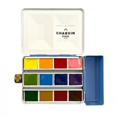 Charvin Paris Akvarelové barvy Extra Fine Royal Blue box 12 ks Zásobník