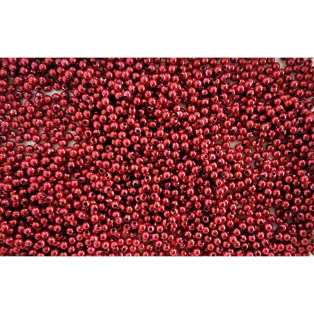 Dekorační perly, zářivě červené, 3 mm