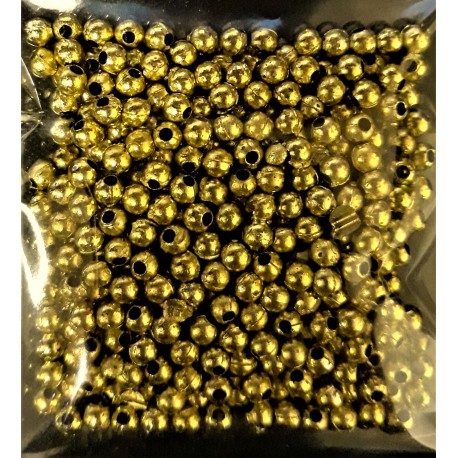 Korálky plastové, zlaté, 3 mm, 6 g
