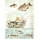 Rýžový papír A4 ryby a plachetnice s nápisem Big fish 21x29,7 cm