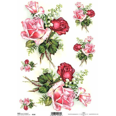 Rýžový papír Růže a konvalinky