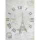 Rýžový papír A4 Hodiny, Eiffelovka, Paris, razítka 21x29,7 cm