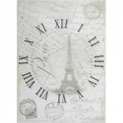 Rýžový papír Hodiny, Eiffelovka, Paris, razítka A4