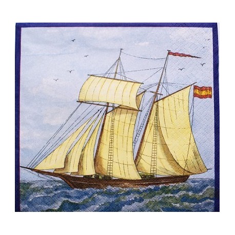 Ubrousek plachetnice na moři 33x33 cm