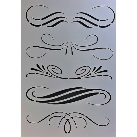 Šablona plastová ornamenty kaligrafické 1 A4