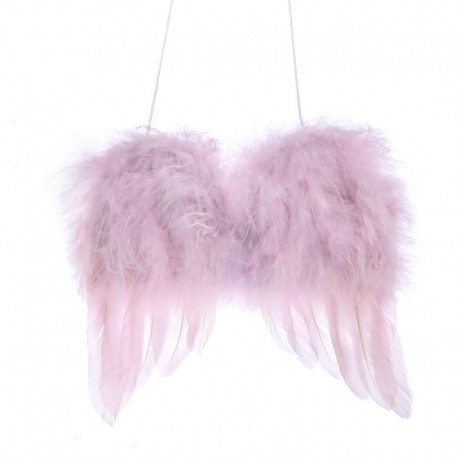 Andělská křídla na zavěšení růžová šířka 12 cm