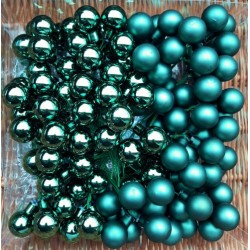 Skleněné kuličky smaragdové matné na drátku průměr 2 cm 6 kusů