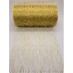 Aranžovací tkanina fibre zlatá 12 cm x 9,1 m