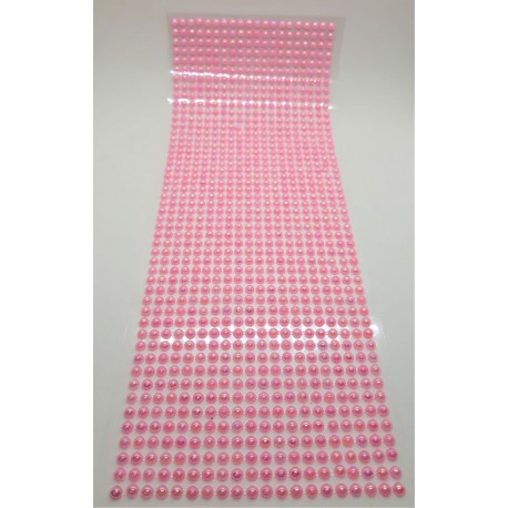 Samolepící perličky růžové perleťové 1000 kusů 3 mm