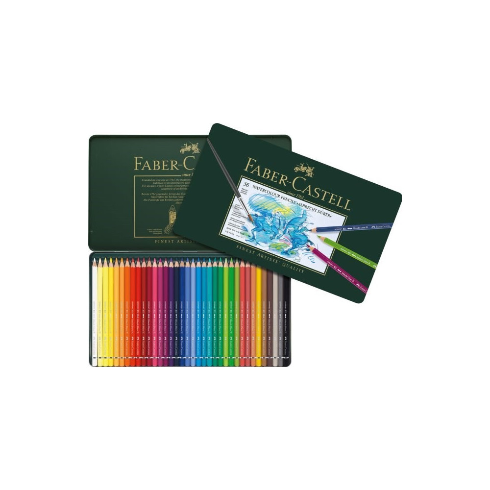 Akvarelové pastelky 36 kusů v kovové kazetě Faber Castell