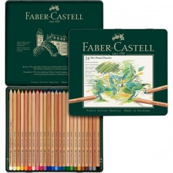 Suchý pastel v tužce 24ks Faber Castell sada v plechové krabičce Pitt Pastel