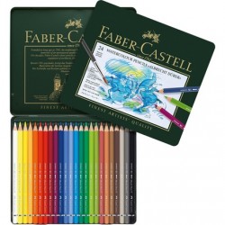 Akvarelové umělecké pastelky 24 kusů v kovové kazetě Faber Castell